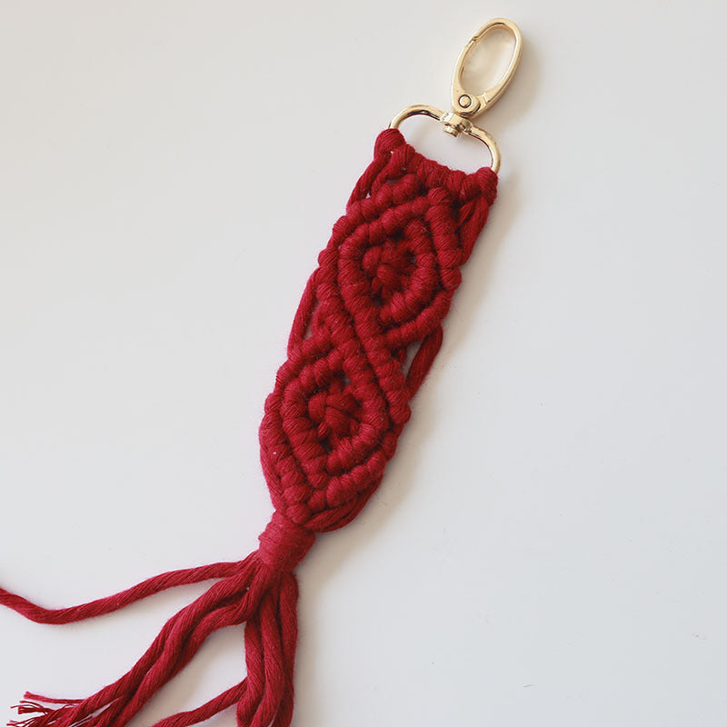 Wholesale Handwoven Cotton Rope Tassel Keychain