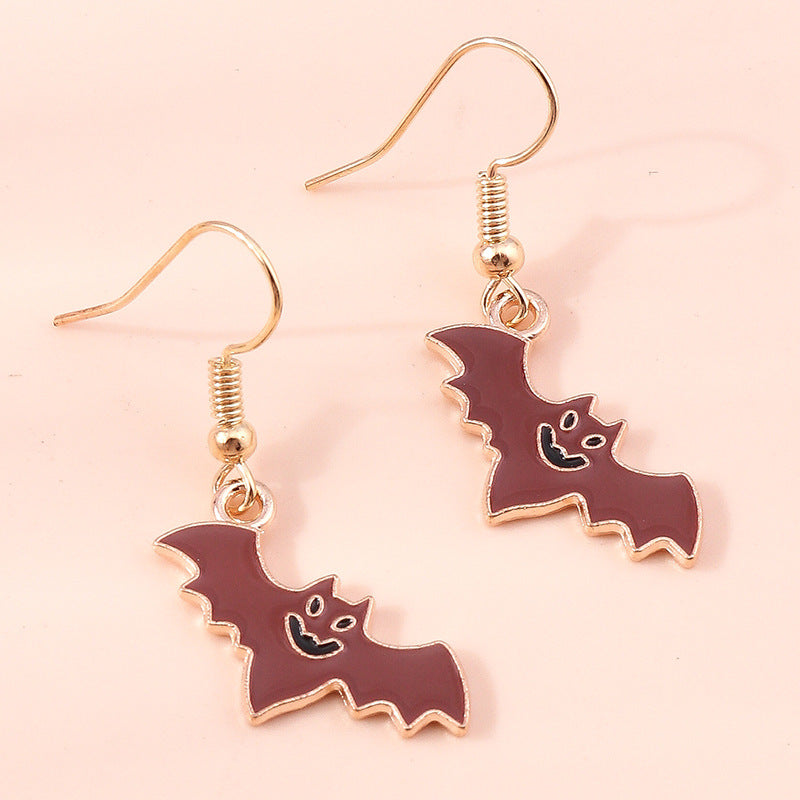 Wholesale Halloween Decorations Ghost Pumpkin Elf Bat Alloy Earrings