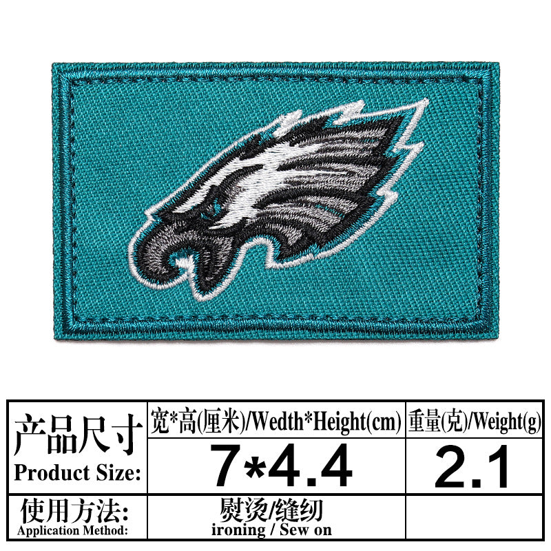 Wholesale Twill Embroidered Patch Team Badge Rectangular Decorative Accent For Bags Clothing Towels