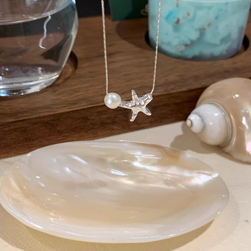 Wholesale Summer Beach Silver Starfish Necklace