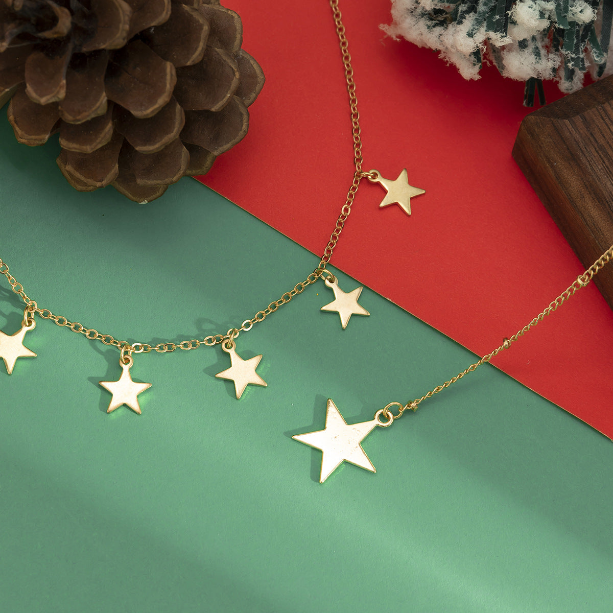 Wholesale Star shaped tassel Christmas choker necklace