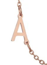 Wholesale 26 Alphabet Gold Up and Down Hole Stainless Steel Necklace