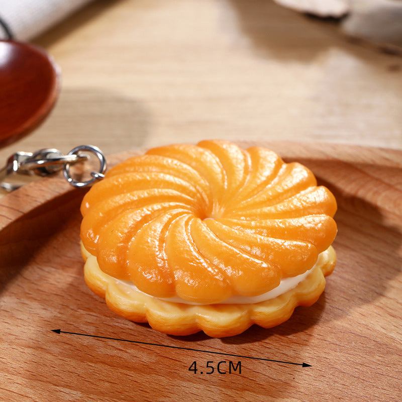 Wholesale Simulated Lace Cream Cake Keychain