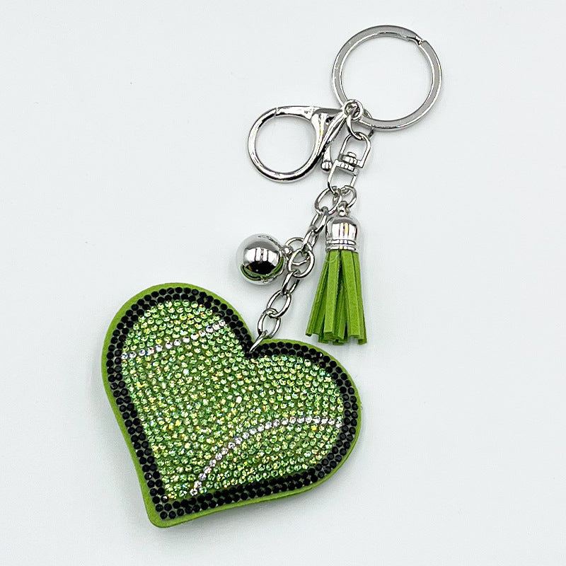 Wholesale Rhinestone Heart Keychain Tassel Pendant in Sports Style