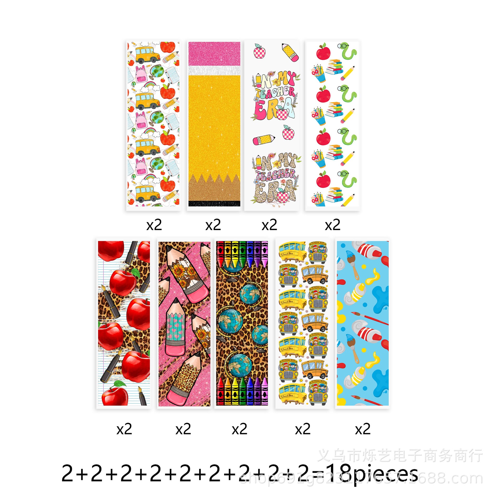 Wholesale 18/24pcs Autism Christmas  suit UV DTF Transfer Crystal Pen Sticker