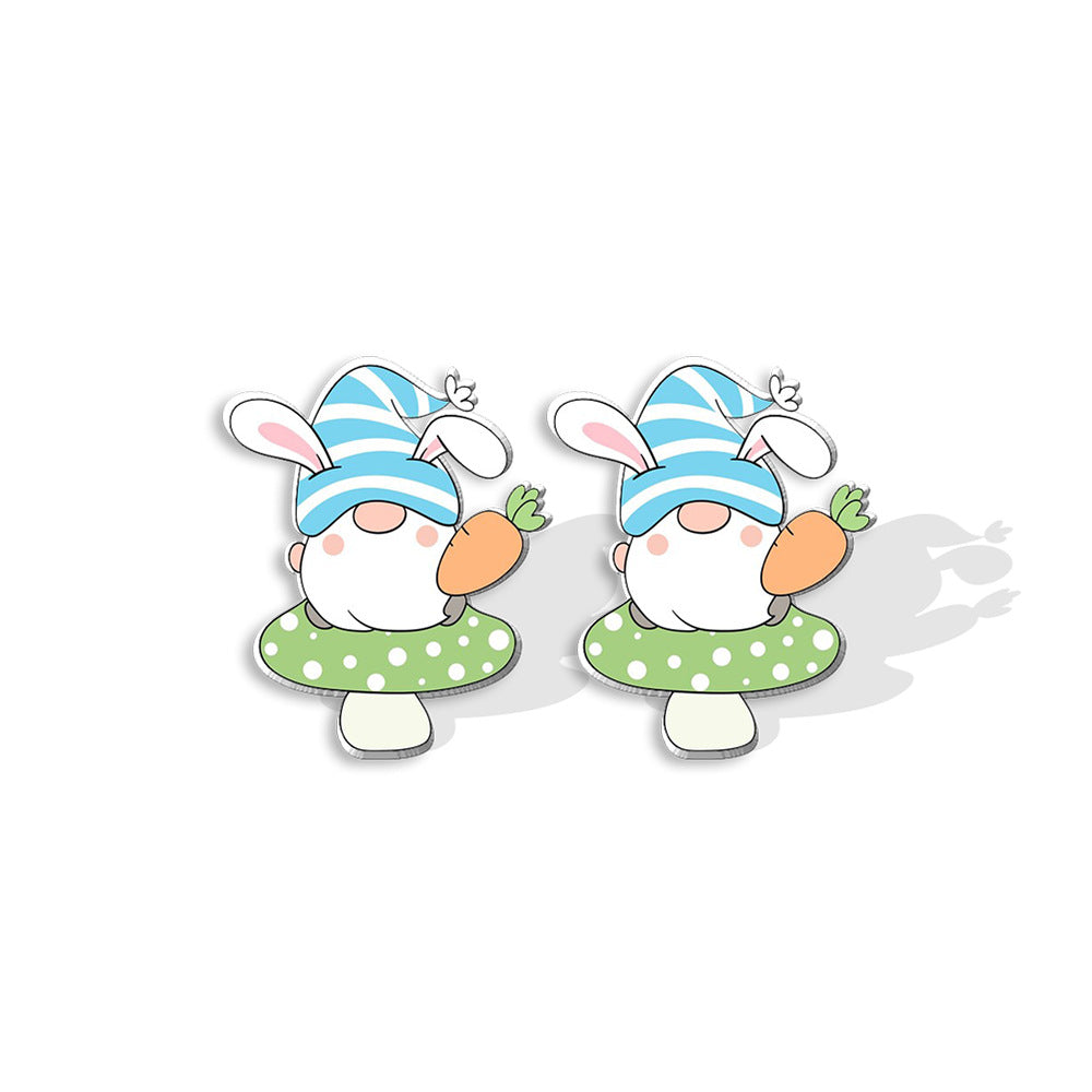 Wholesale Easter Dwarf Rabbit Carrots Plastic Earrings