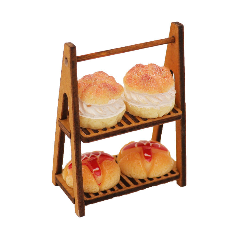 Wholesale Miniature food toy simulation bread tray kitchen prop Doll Accessories