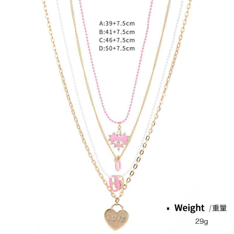 Wholesale Tarot Card Element Multi-layer Stacking Necklaces