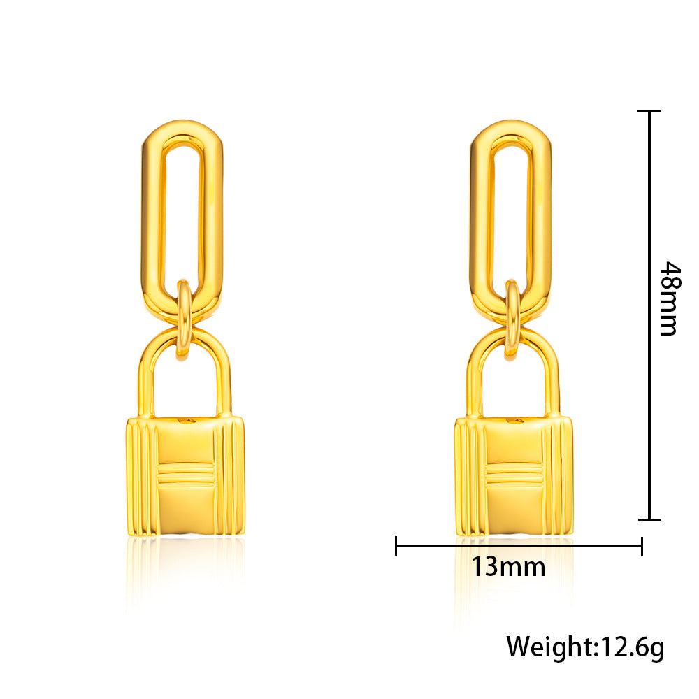 Wholesale Stainless Steel Earrings Inlaid with Stone Lightning Earrings