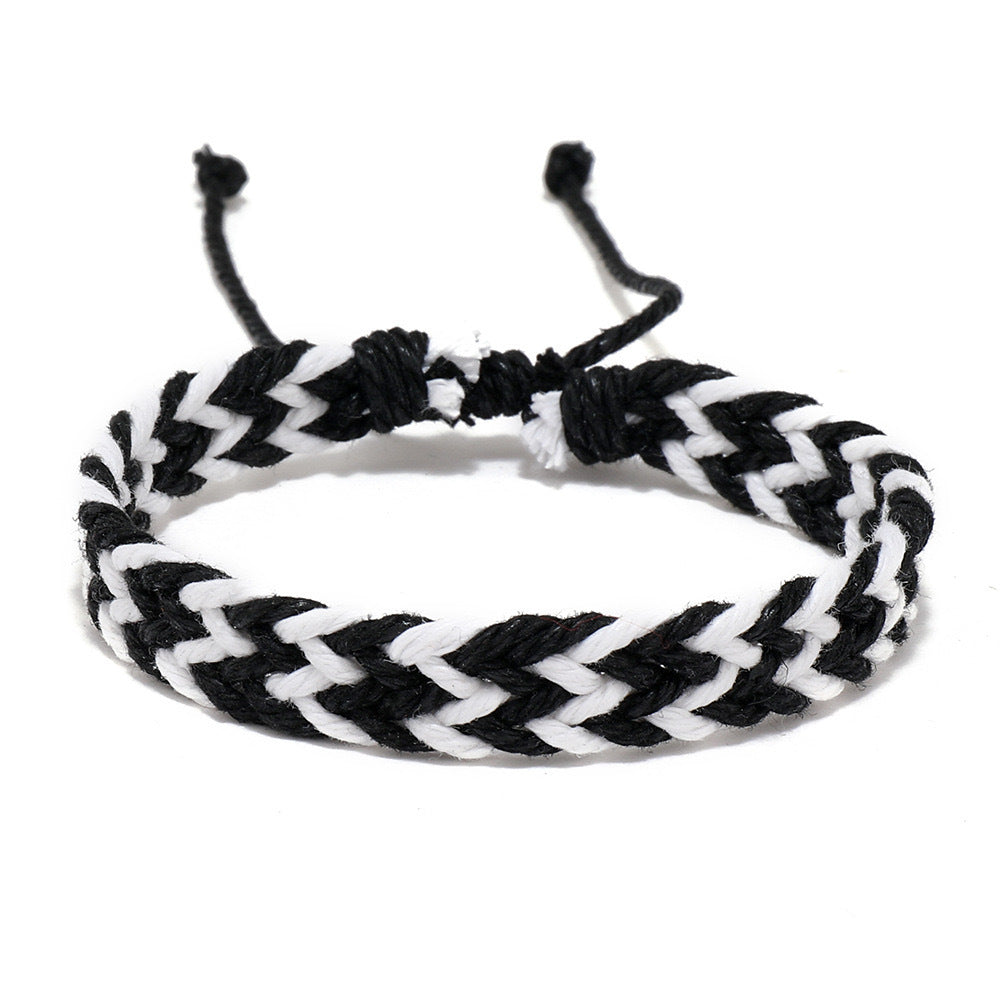 Wholesale Colorful Summer Hand-woven Waxed Cord Bracelet