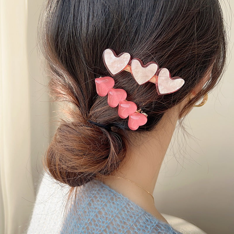 Wholesale Valentine's Day Pink Love Hairpin Sweet Side Bangs Clip Internet Red Hair Card Girl Heart Duck