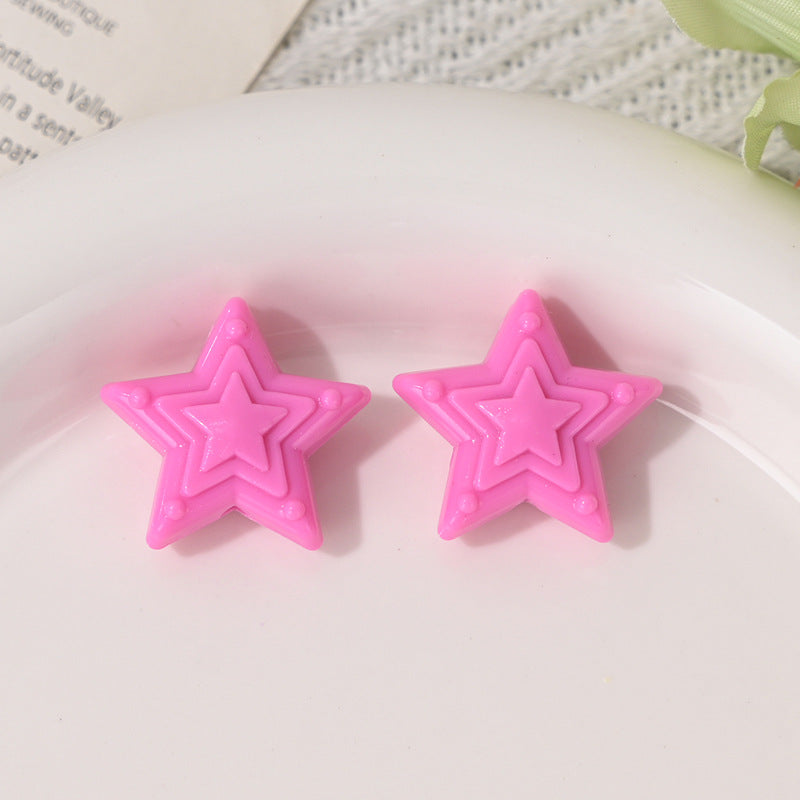 Wholesale 10pcs/pack Candy Color Five-Pointed Star DIY Mobile Acrylic Beads