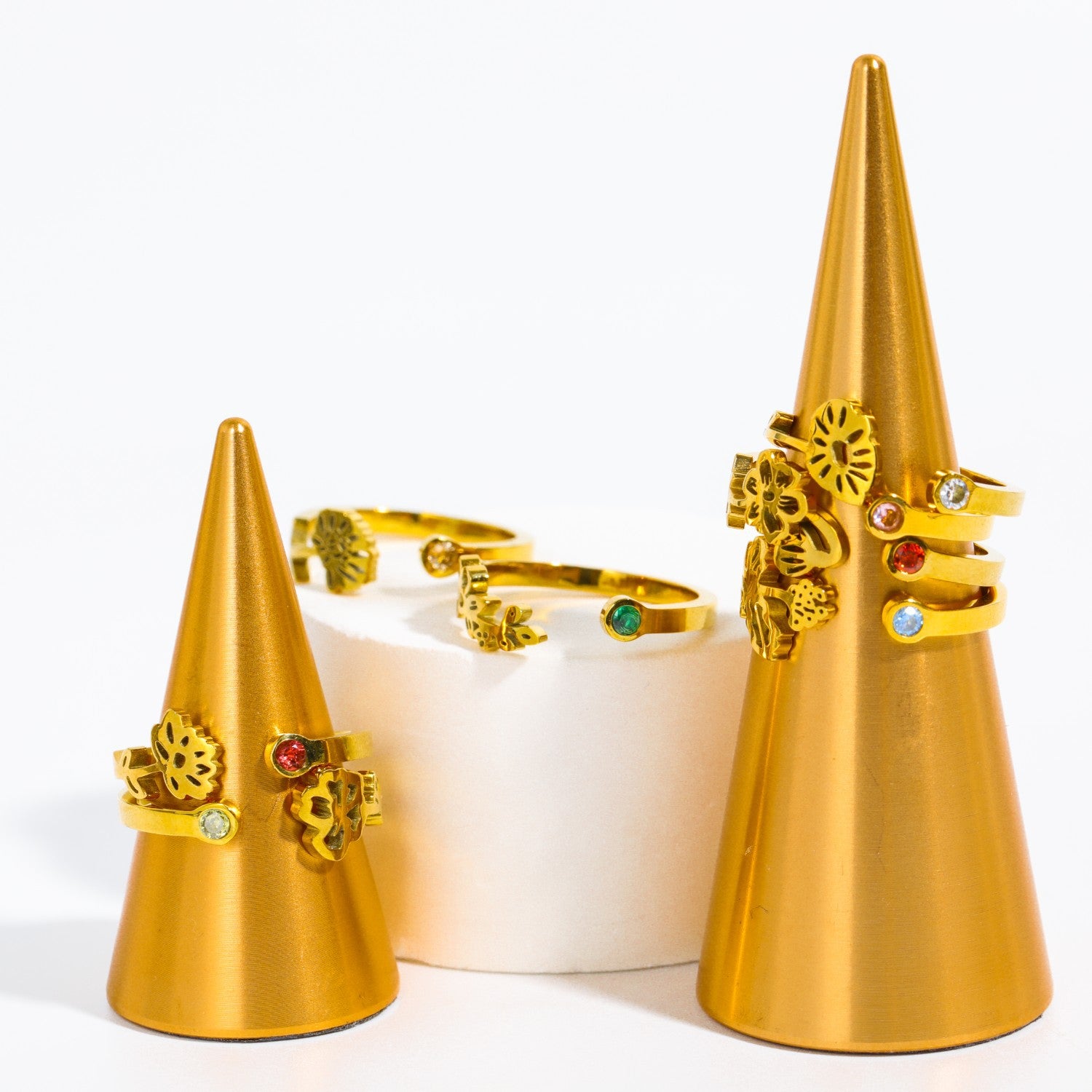 Anillo de acero inoxidable de oro al por mayor