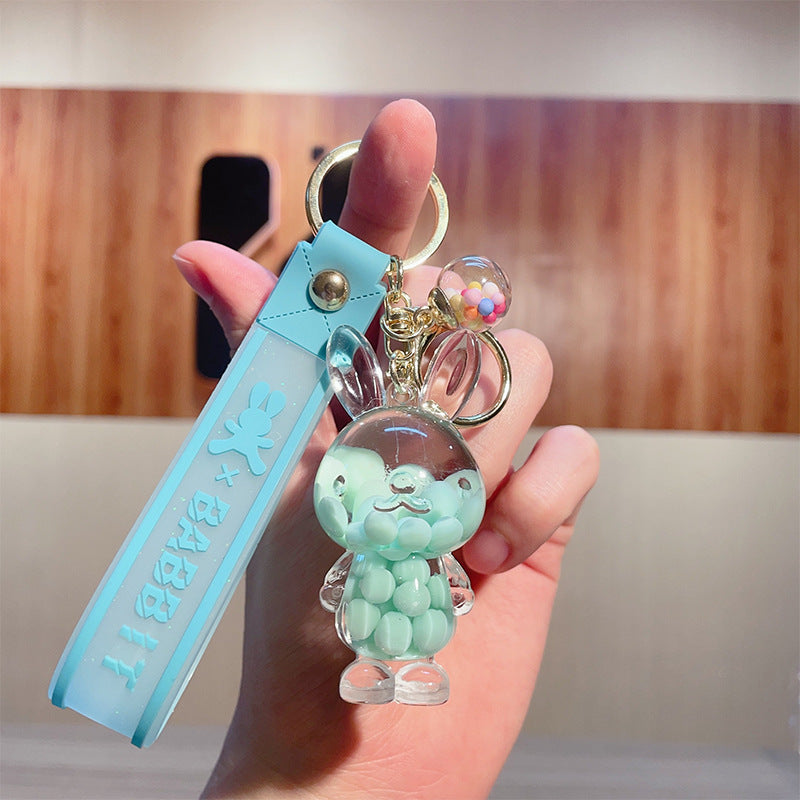 Wholesale Into Oil Rabbit Quicksand Bottle Acrylic Keychains