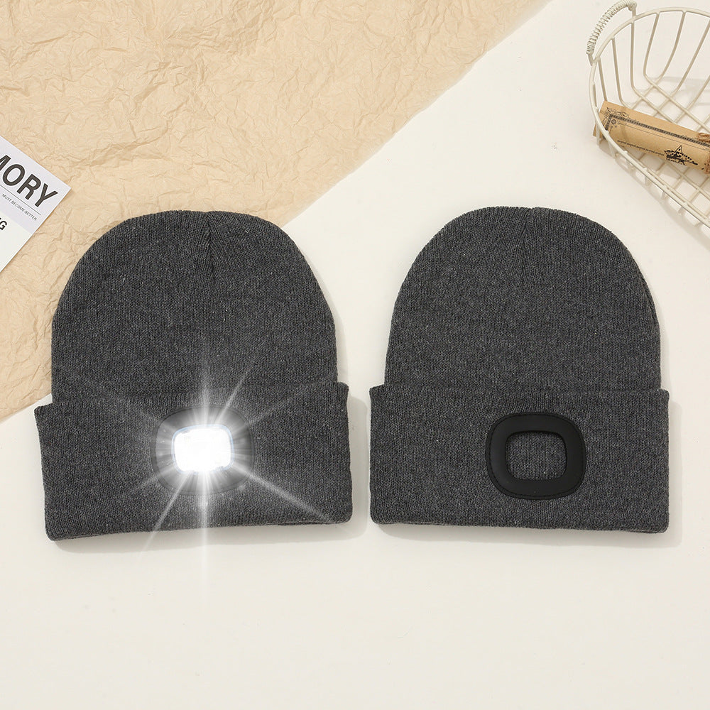 Wholesale Outdoor Windproof Earmuffs Night Riding Light Knitted Hat