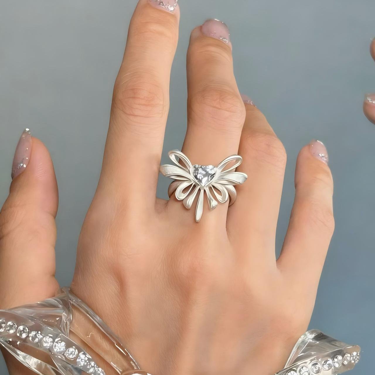 Wholesale Butterfly Knot Love Zircon Transforms into Adjustable Rings