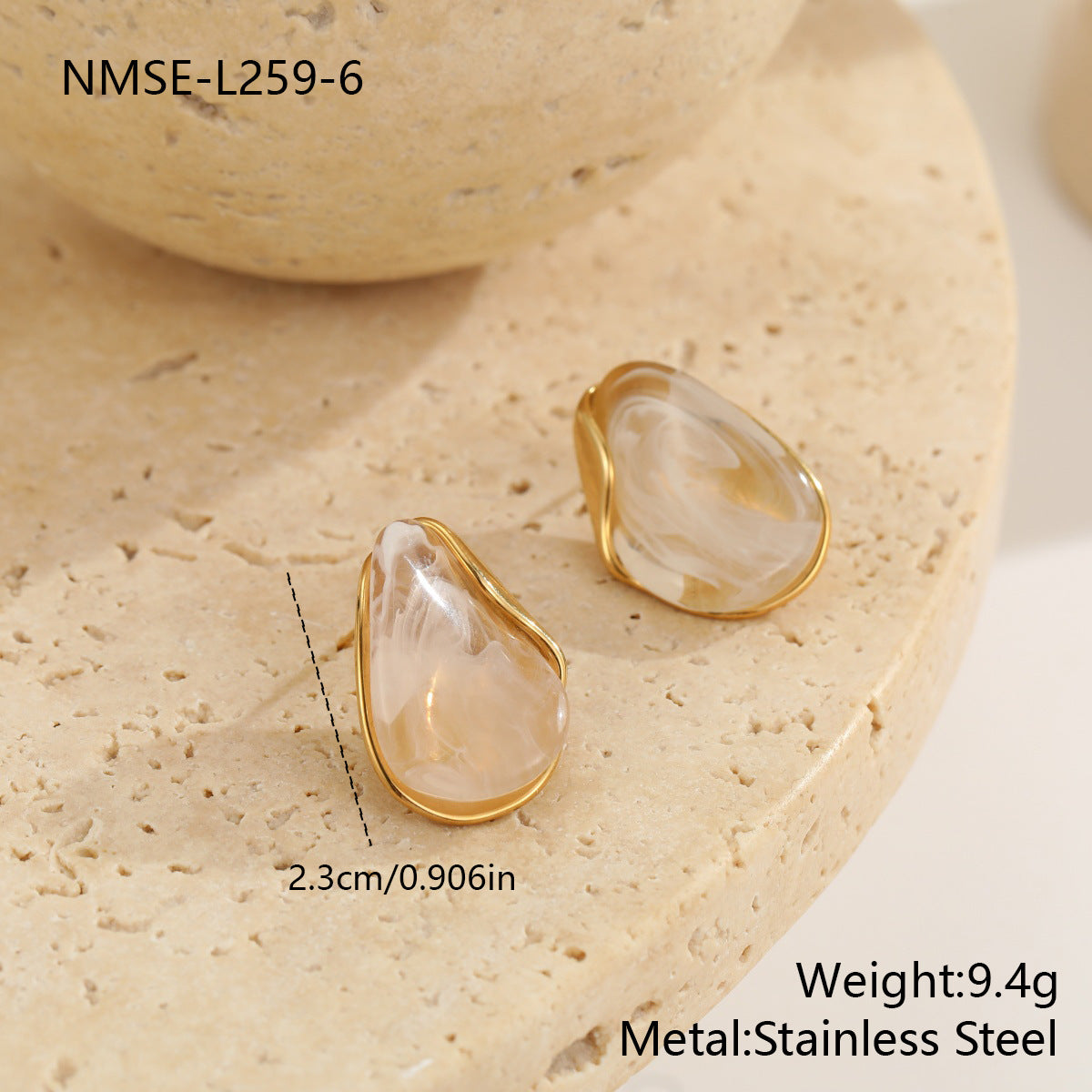 Wholesale Amber  Patchwork Resin Earrings