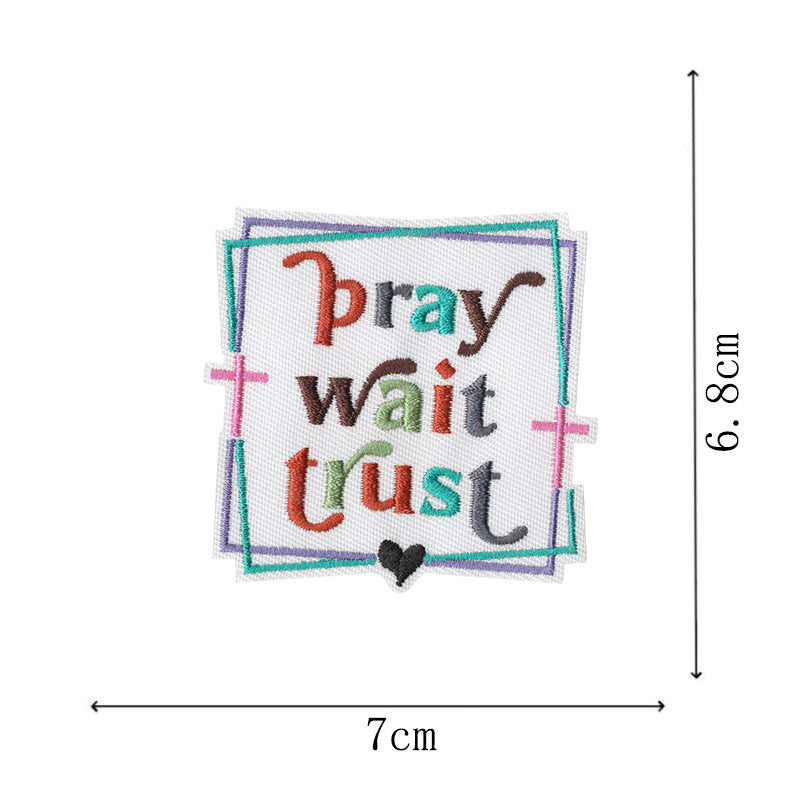 Wholesale Inspirational Bible Verse Iron On Embroidered Patches Set Of 9 Towel Decorative DIY Accessory