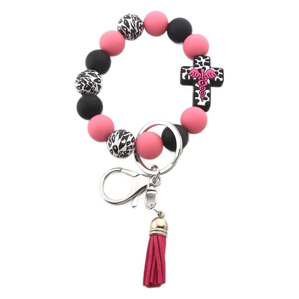 Wholesale Silicone Bead Bracelet Keychain Bracele Accessories