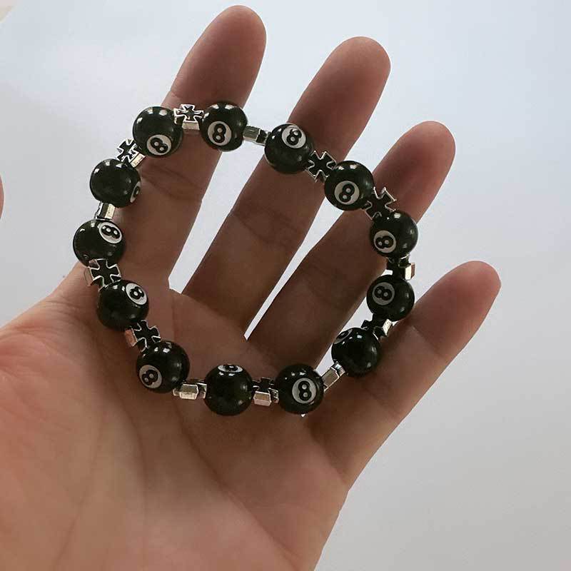 Wholesale Obsidian Cross Billiard Bracelet Beaded Bracelet