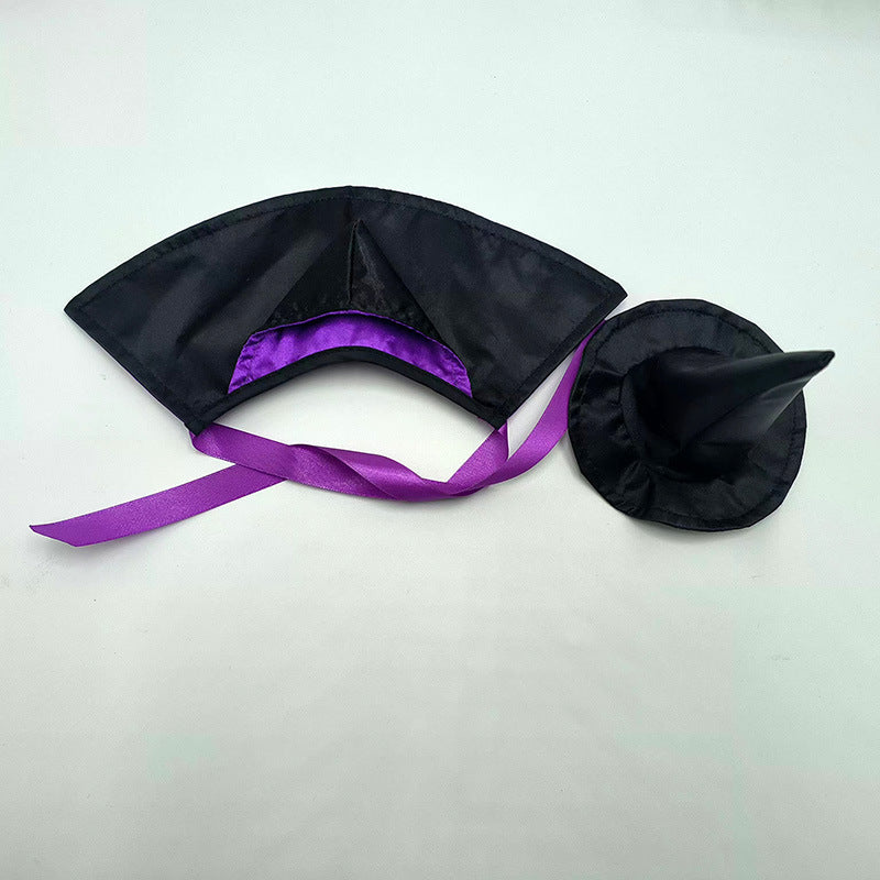 Wholesale New Halloween pet witch hat shawl hat birthday party hat mini pet hat