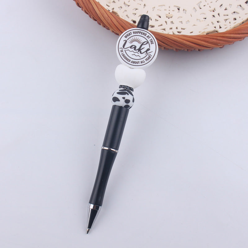 Wholesale Beaded Pens Black Silicone Beaded Pen
