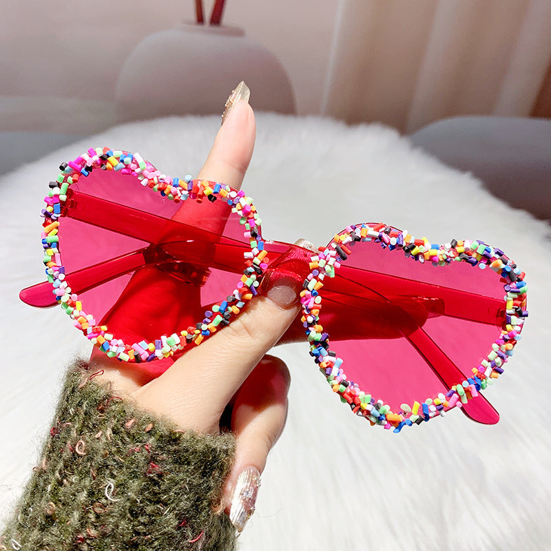 Wholesale Love Personalized Stickers Fashion Heart Party Trendy Beach Sunglasses
