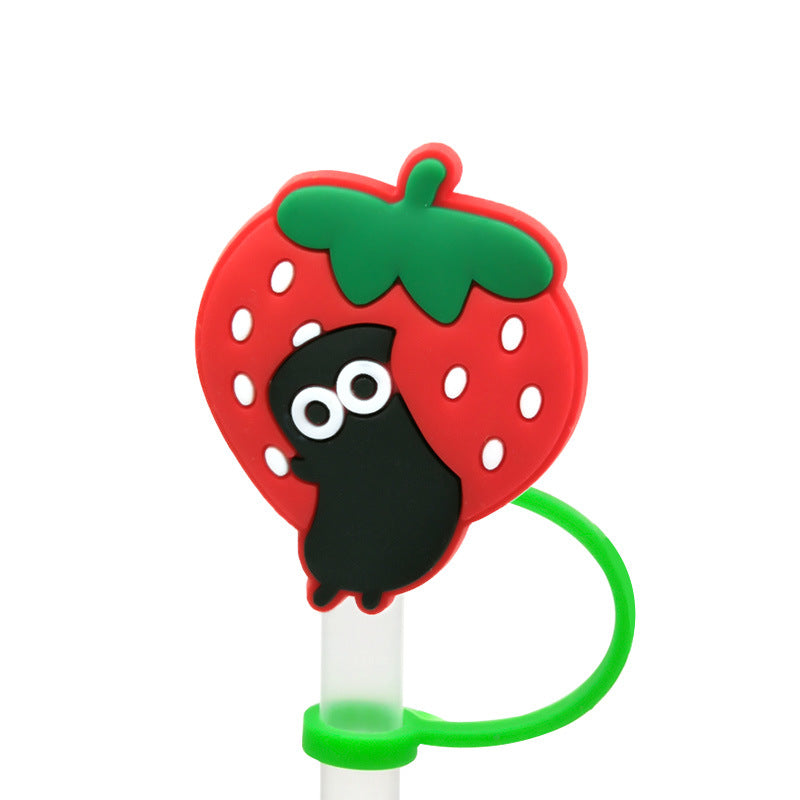 Wholesale 10pcs/pack  Cute cartoon straw cap straw cover silicone dust plug