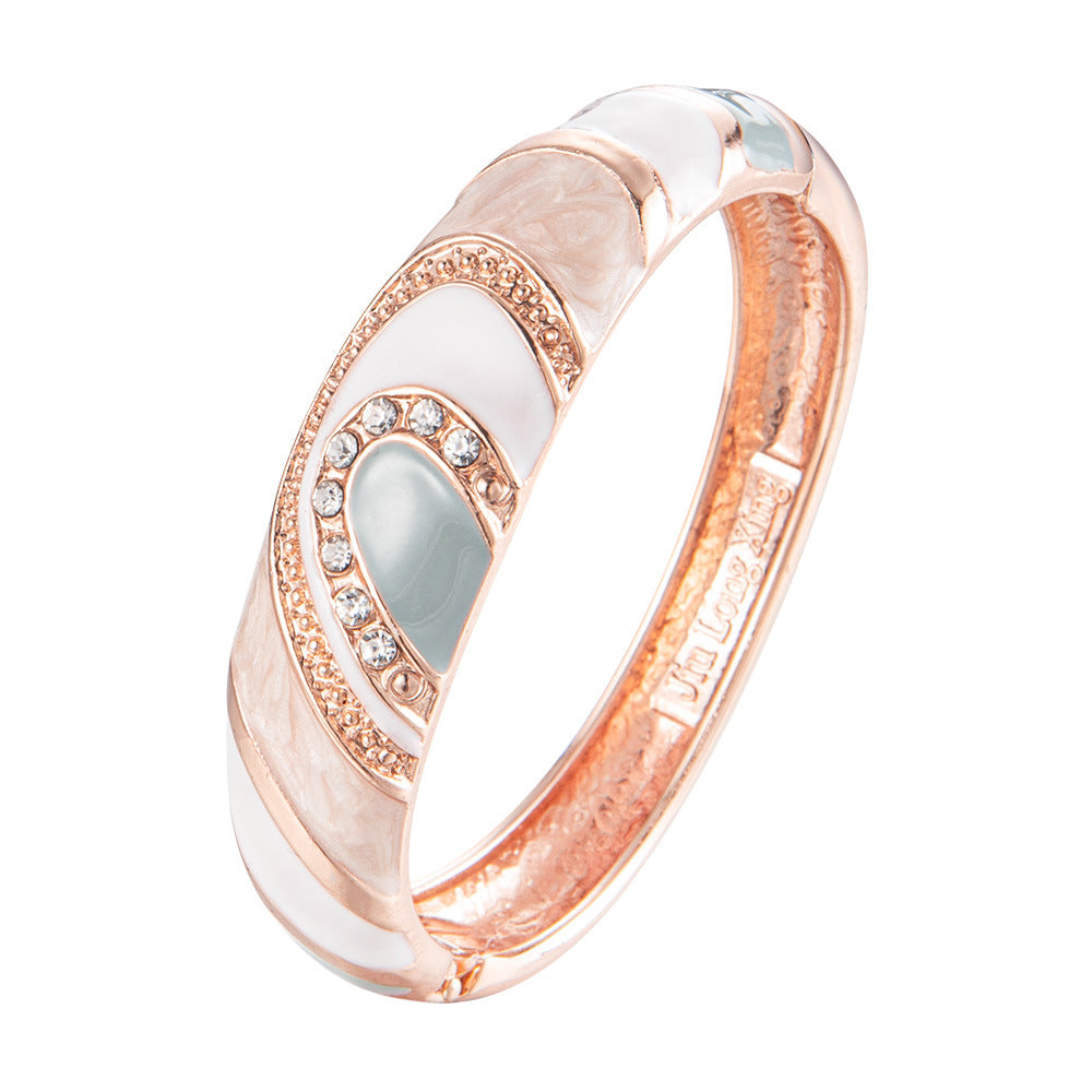 Wholesale Enamel Diamond Set Color Matching Geometric Drop Oil Alloy Bracelet