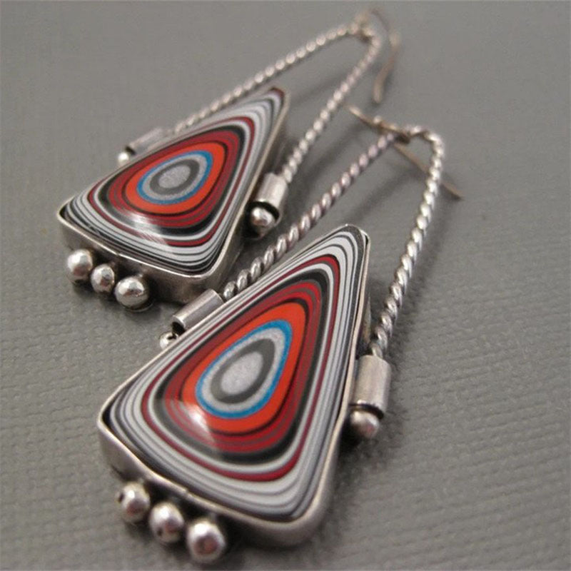 Wholesale Creative Flower Inlaid Purple Diamond Luxury Antique Silver Round Swing Earrings