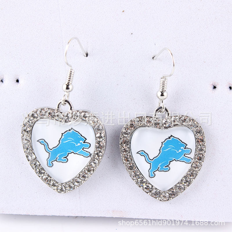 Wholesale Diamond Peach Dot  Logo Earrings