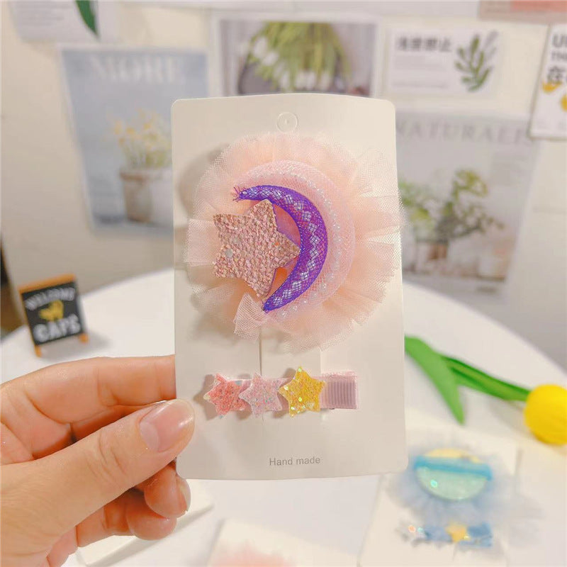 Wholesale Glitter Two-Piece Hair Cards for Girls