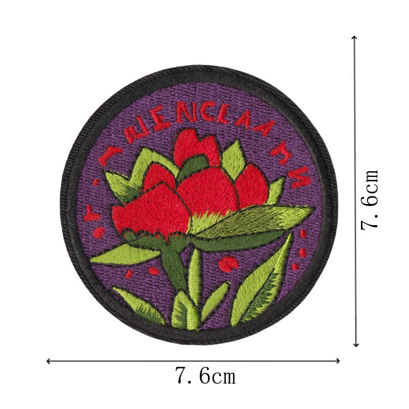 Wholesale Embroidered Patches Set Of 8 Snow Mountain Flower Design DIY Iron On For Backpack Towel Decorative Gift