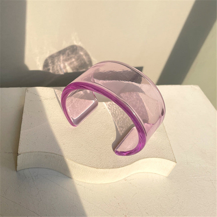 Wholesale Color Acrylic Simple Geometric Transparent Resin Bracelet