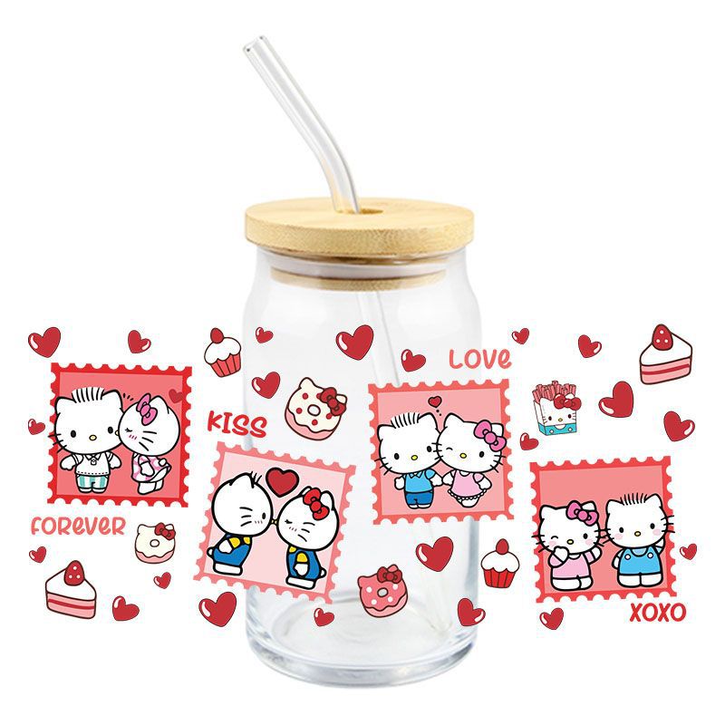 Wholesale 5pcs Cartoon Cute Cat 16oz Cup UV DTF Wraps OLY Exclusive