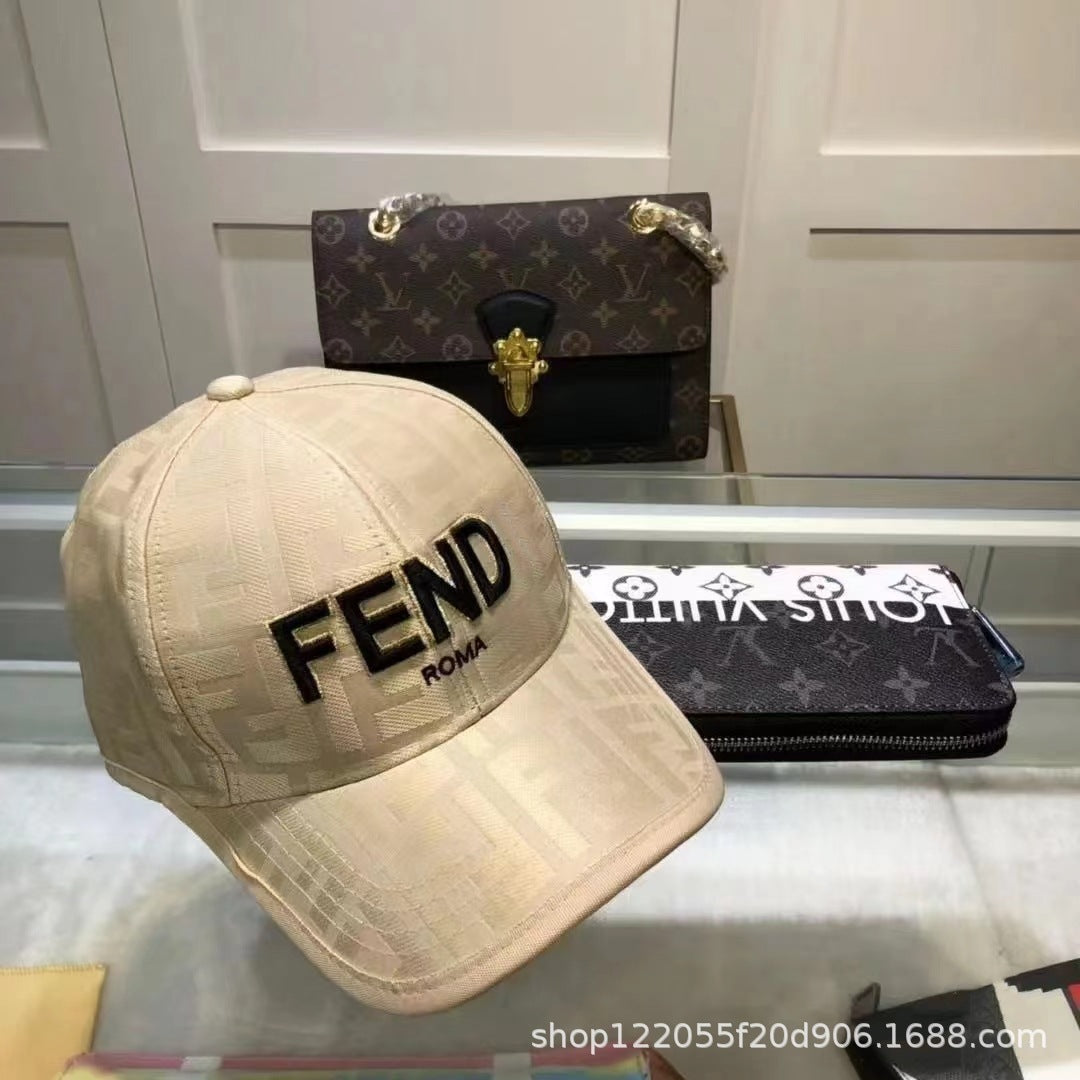 Wholesale Spring and Summer New Casual All-match Fashion Sunscreen Cap Embroidered Full Print Letter Double F Baseball Cap