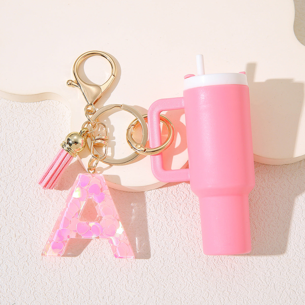 Wholesale Cute New Mini 26 Initials Ice Cup Tumbler Cup Keychain  Can Wrap Women Backpack Pendant