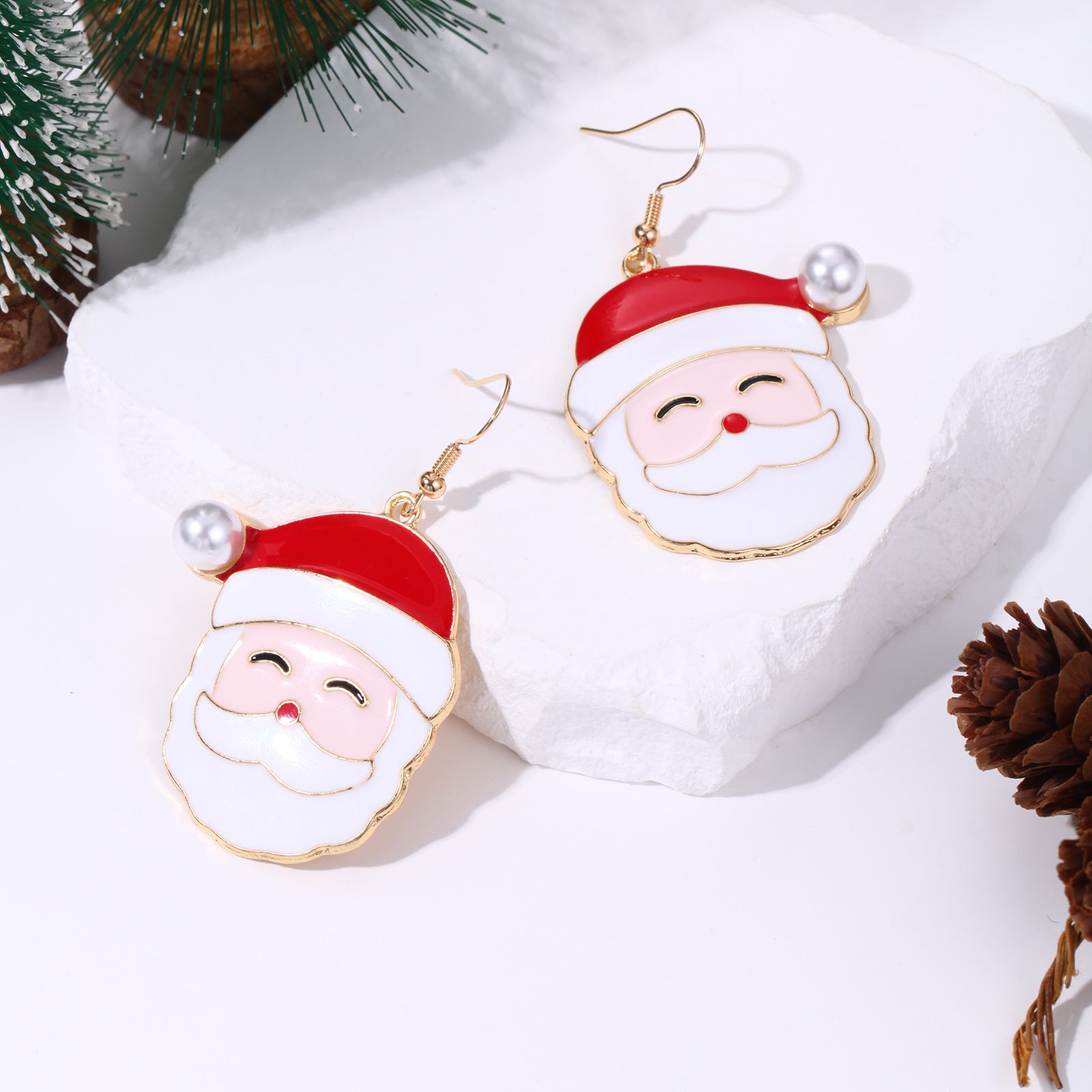 Wholesale Zinc Alloy  Earrings Cute Cartoon Christmas Jewelry Accessory Party Wear Boutique Resale