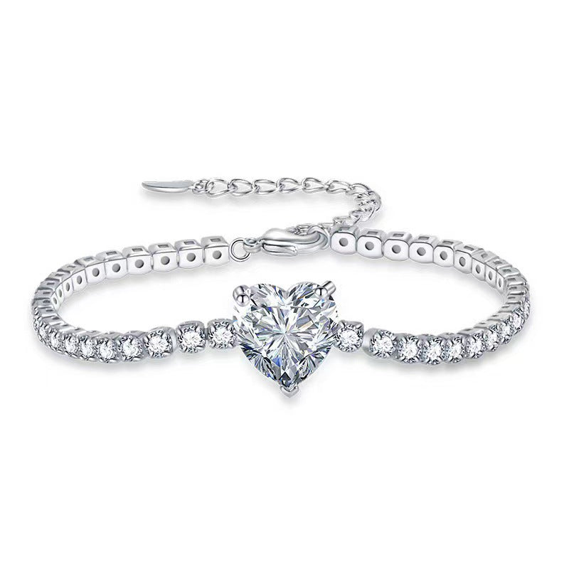 Wholesale Sparkling Diamond Heart-shaped Zircon Bracelets