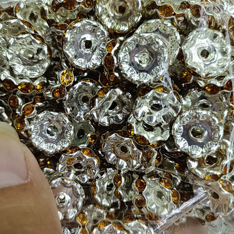 Wholesale 200pcs 12mm Colored Diamond Spacer Round Spacer Beads DIY Handmade Colored Diamond Beads