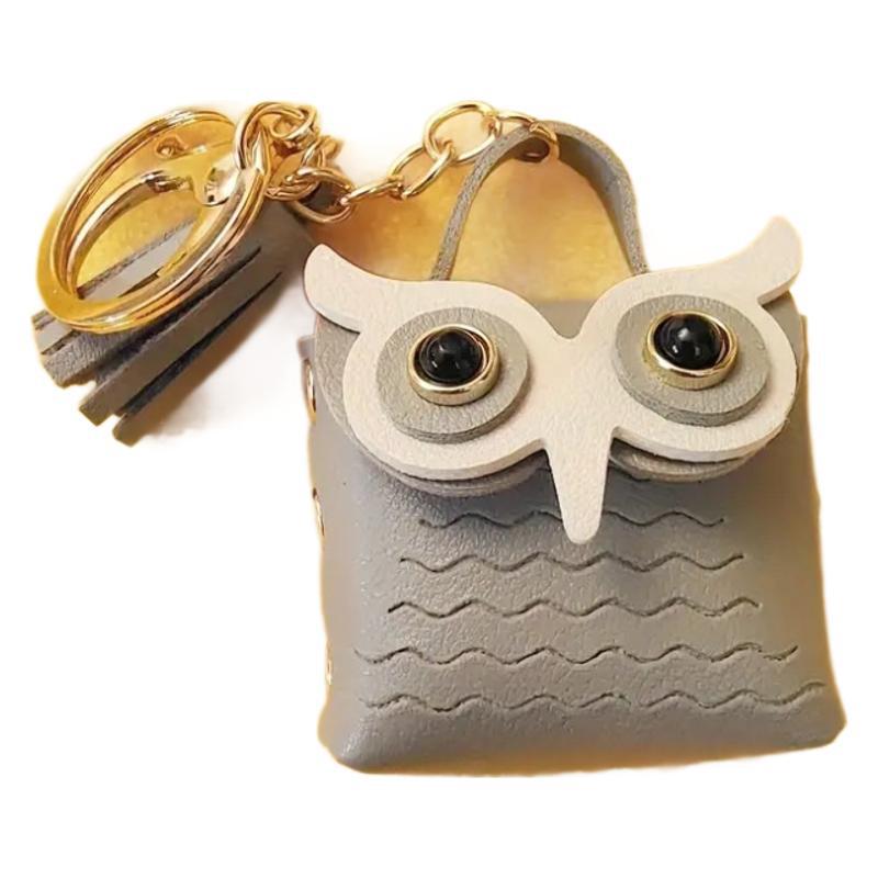 Wholesale 5pcs Leather Owl Cute Cartoon Coin Purse Keychain