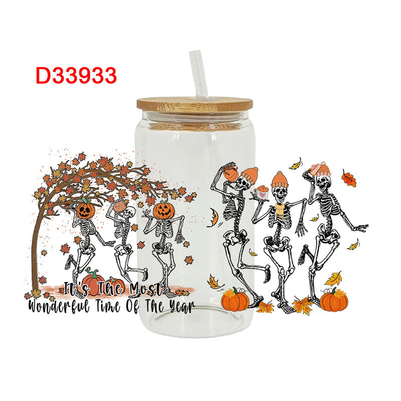 Wholesale Skull cup 16oz Cup UV DTF Wraps