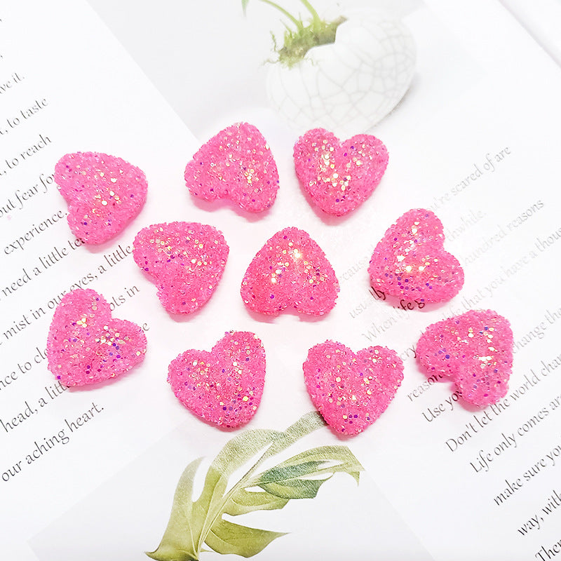 Wholesale Sequined heart-shaped straight hole Acrylic Beads