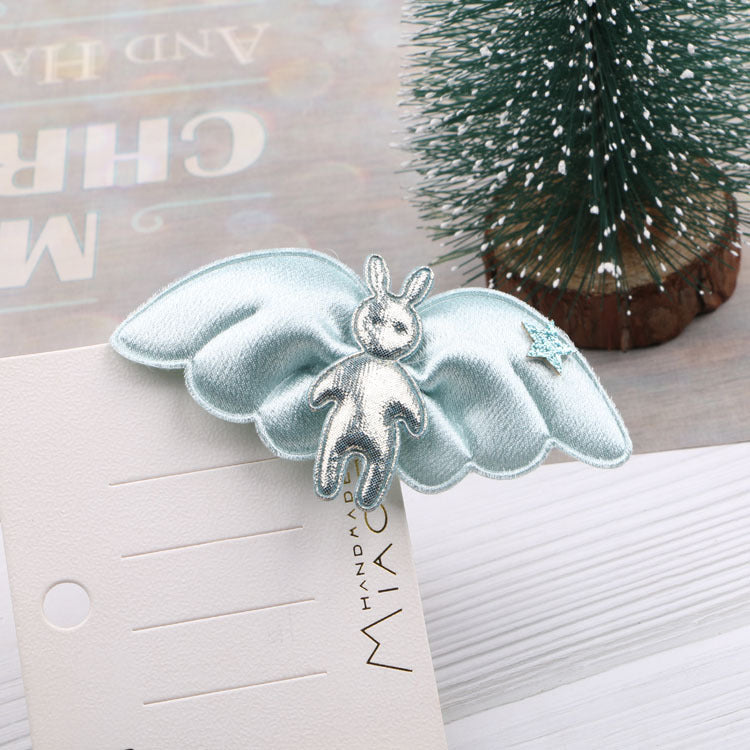 Tela al por mayor clips de cabello de conejo ángel