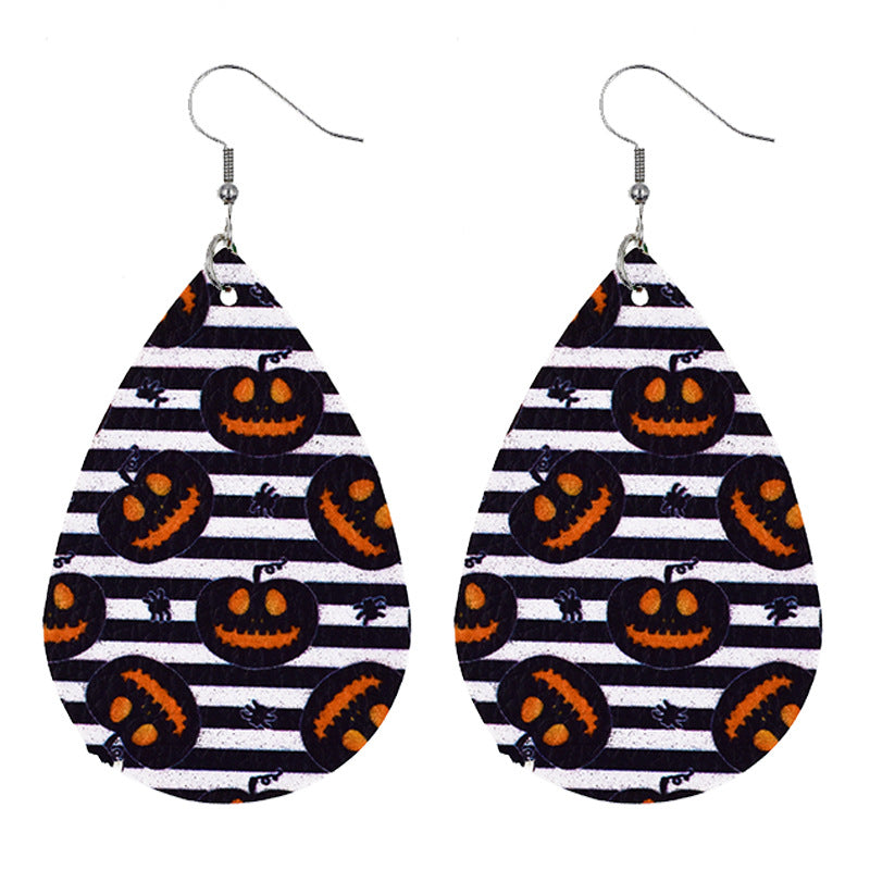 Wholesale Bat Elf Water Drop  Leather Earrings