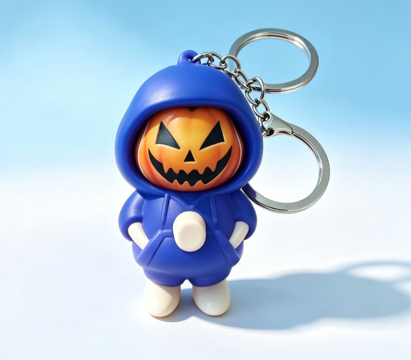 Wholesale  Pumpkin Head Hooded Doll Keychain Ghost Blue Creative Style Trendy Party Car Key Accessory