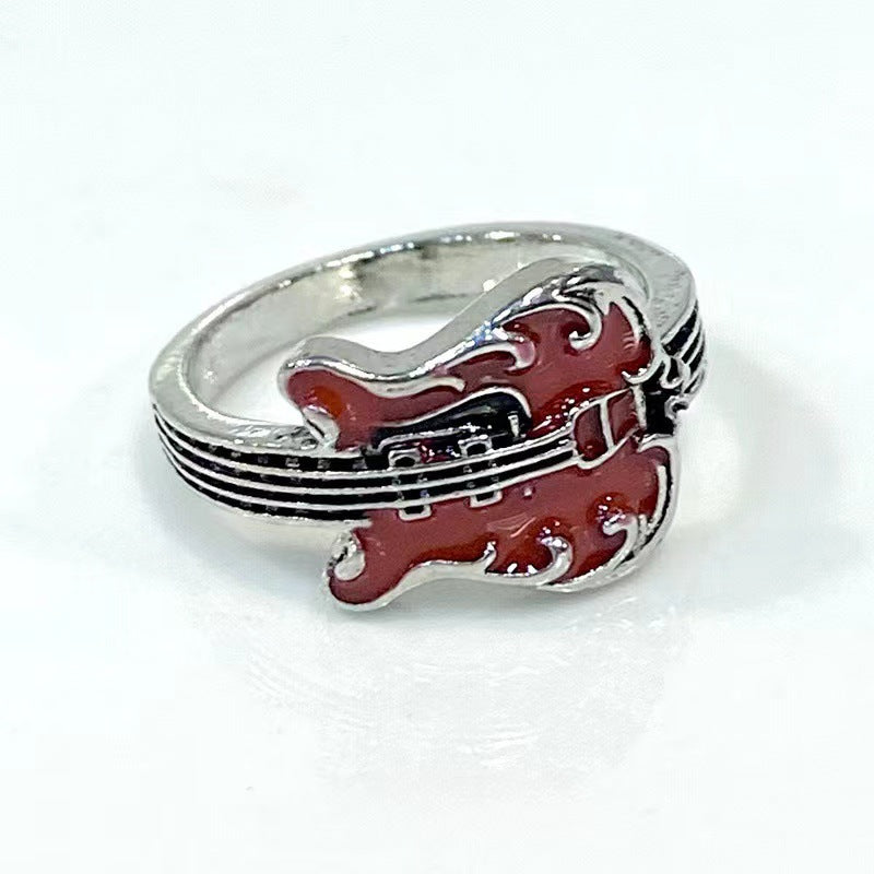 Wholesale Vintage Punk Rock Red Guitar Ring