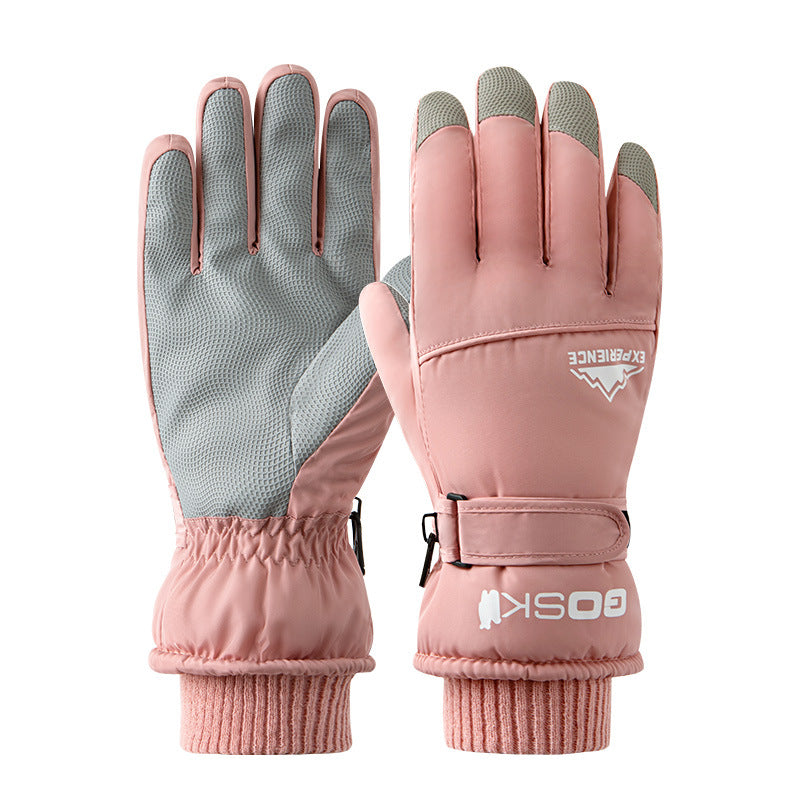 Wholesale Winter Warm and Cold-proof Plus Velvet and Thickened Windproof and Touch Screen Ski Gloves