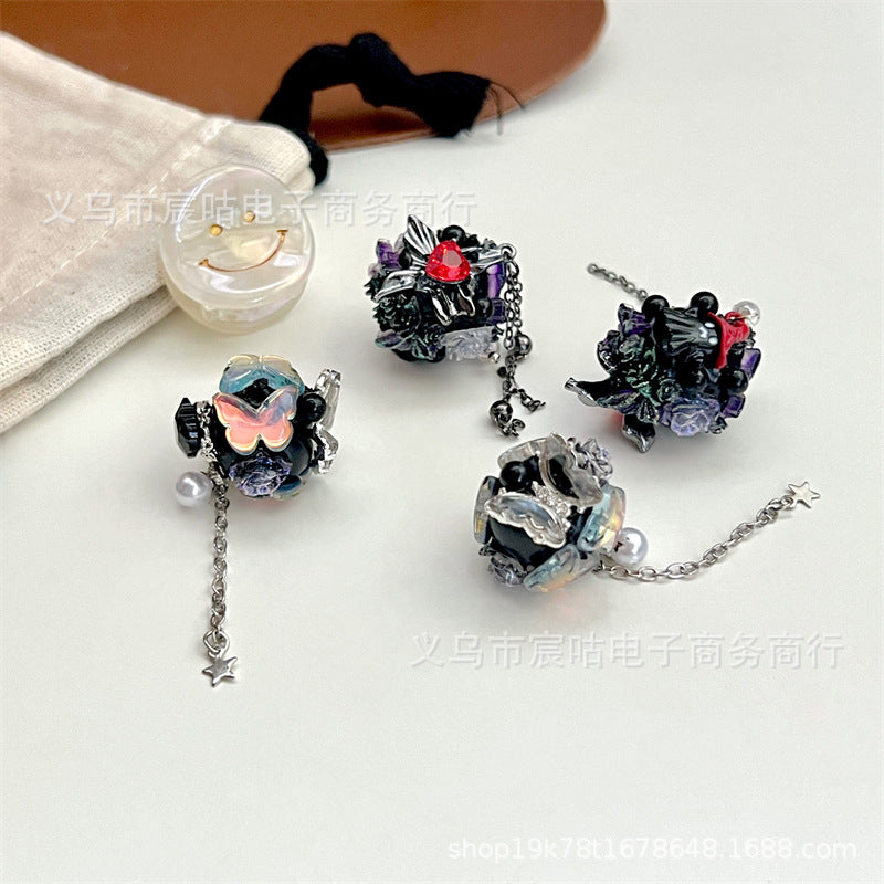 Wholesale 2pcs Diablo butterfly ghost tassel clay Beadsbeads diy handmade beaded