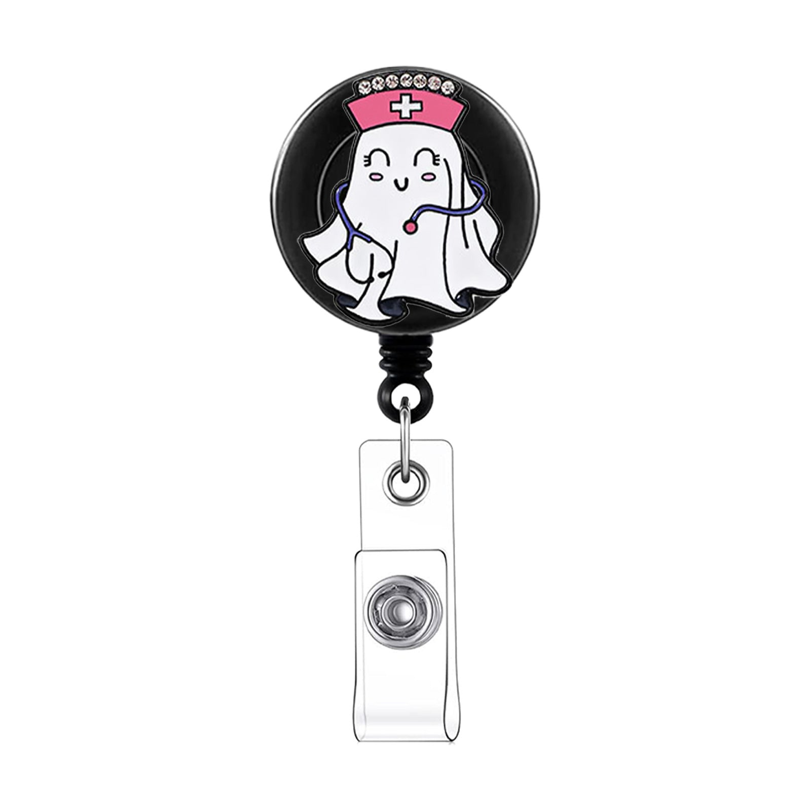 Wholesale  pink retractable rotating badge scroll